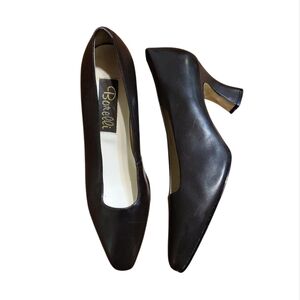 BORELLI Vera Dark Brown Leather Pumps Women'scsize 8.5 M